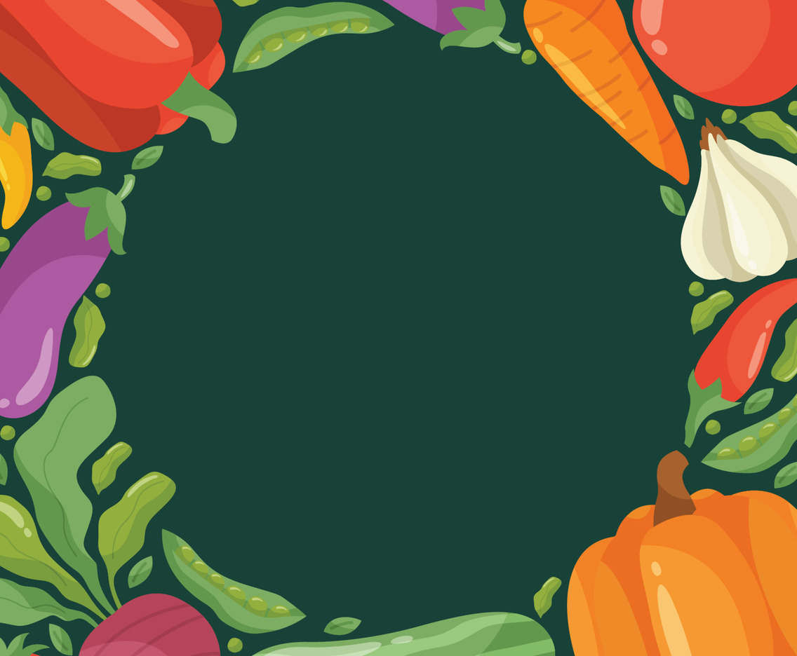 Fresh Produce Food Doodle Hand Drawn Background