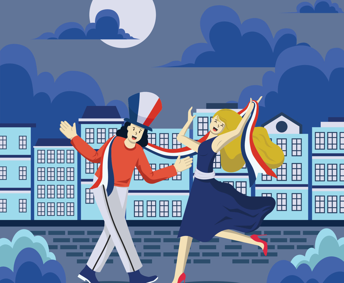 Bastille Day Concept with Dancing Couple