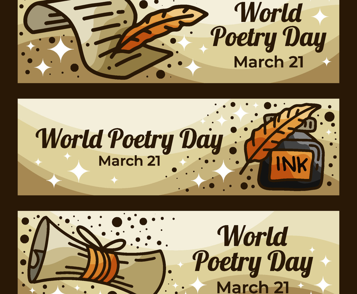 World Poetry Day Banners Set