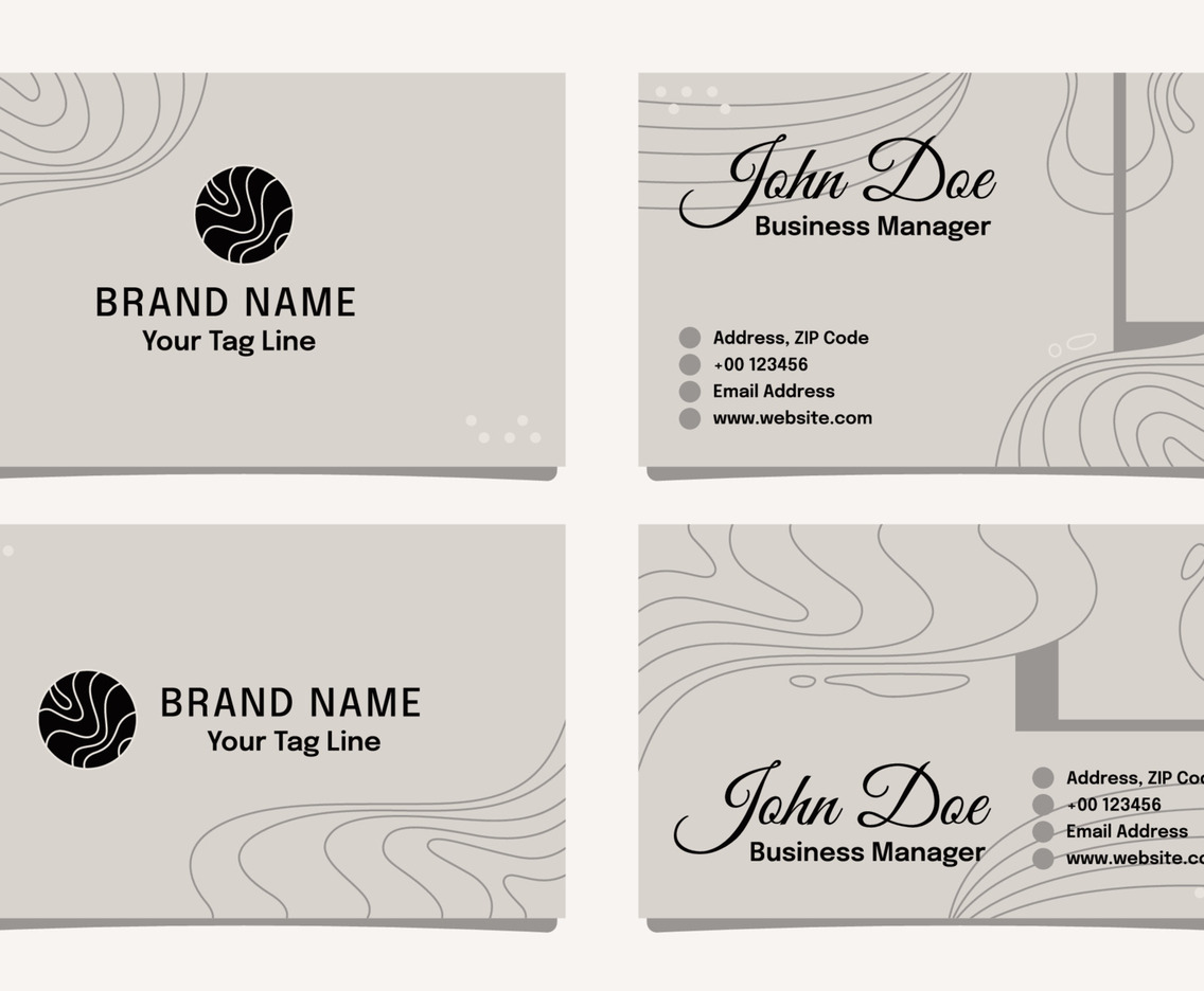 Modern Business Card in Monochromatic Color