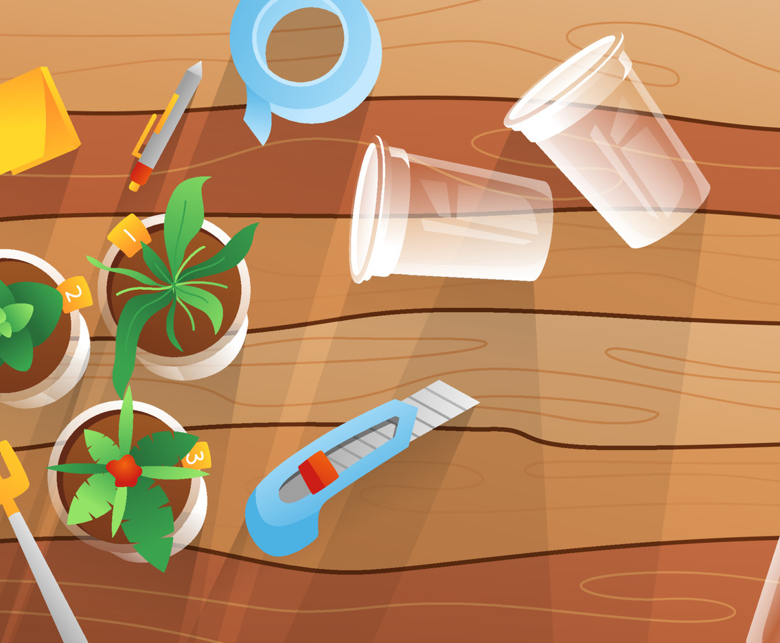 Recycling Plastic Cup into Plant Pots