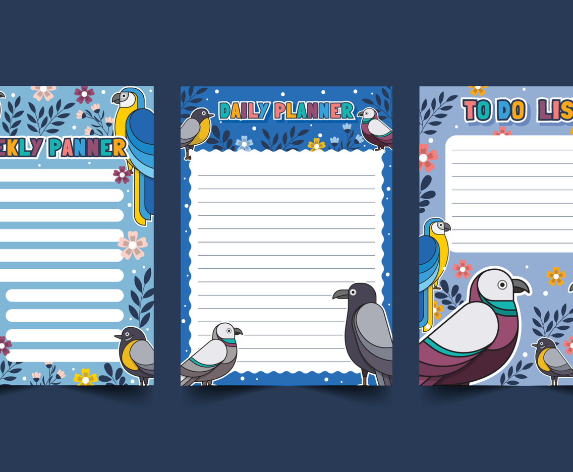 Journal Template with Birds Themed