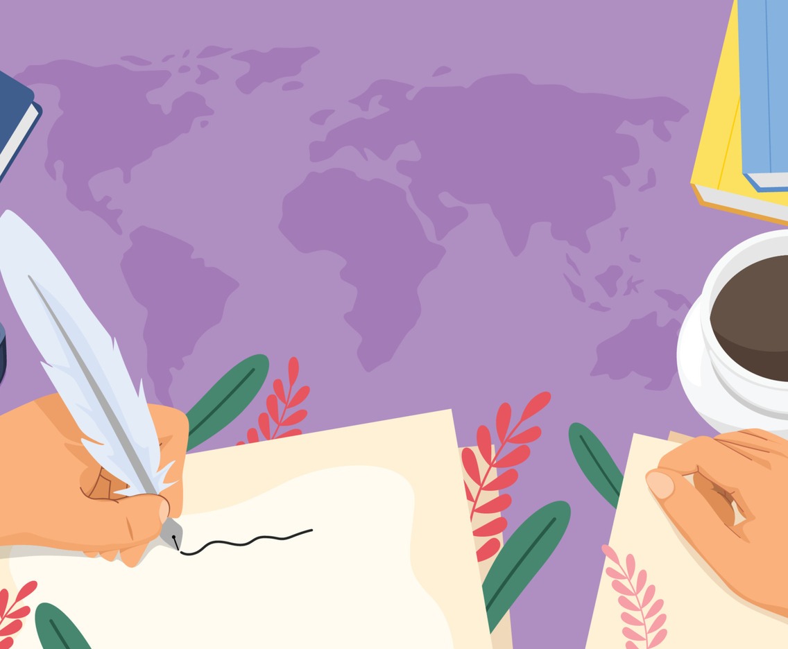 Poetry Day Background with World Map