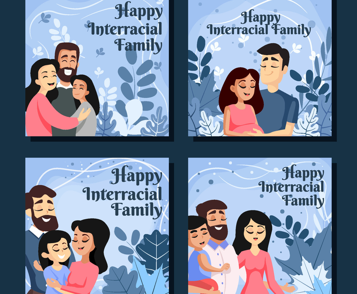 Happy Interracial Family Social Media Post