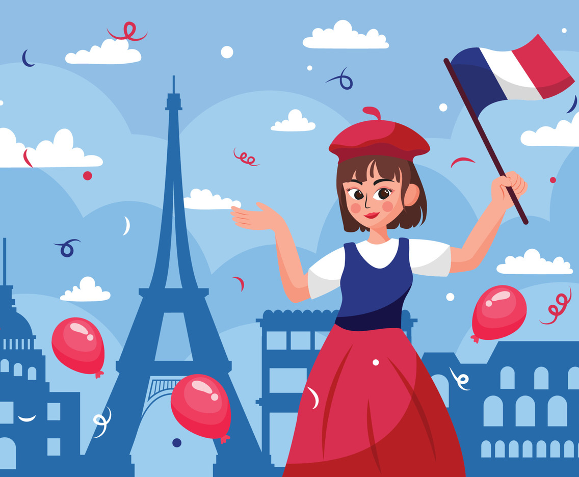 Girl Celebrating Bastille Day