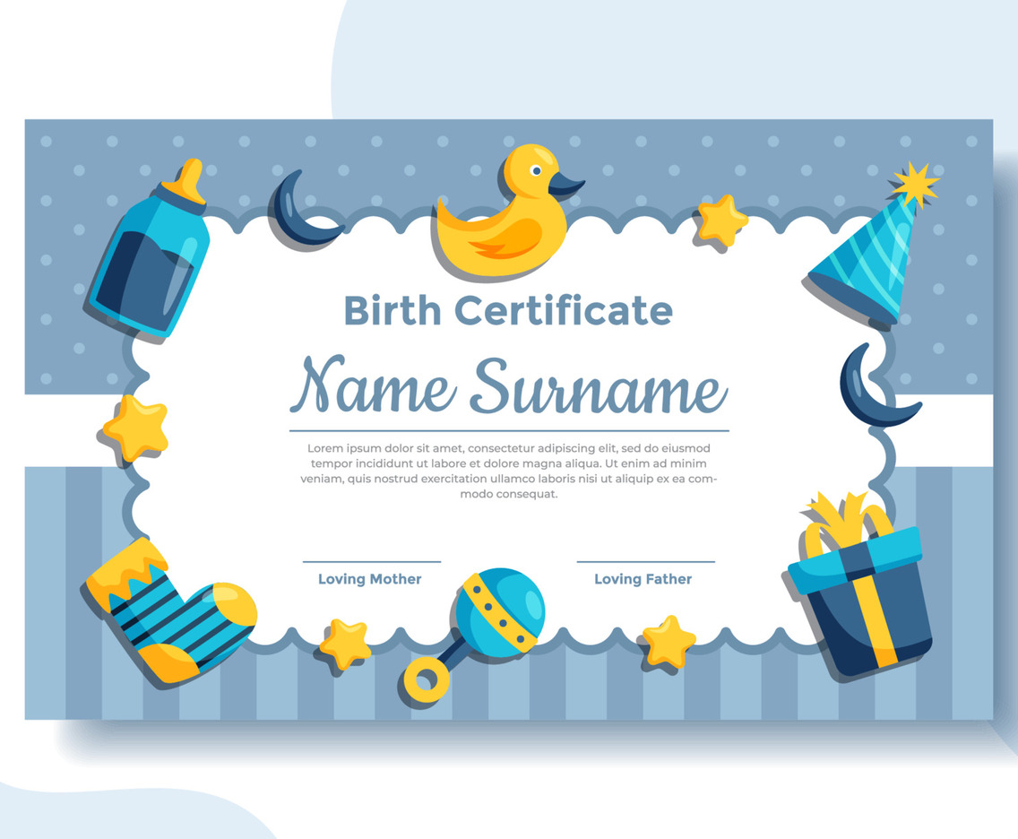 Bornday Certificate Template
