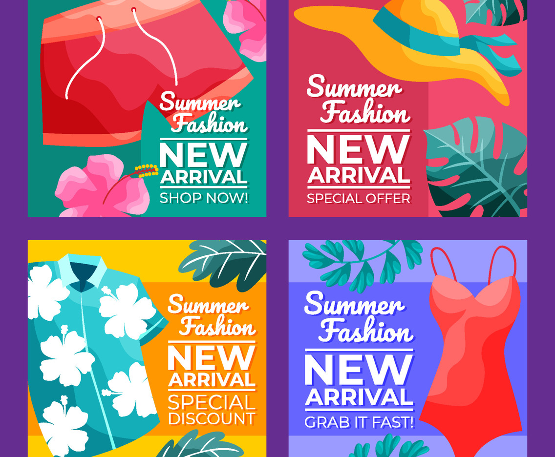 Summer Fashion New Arrival Banner Set