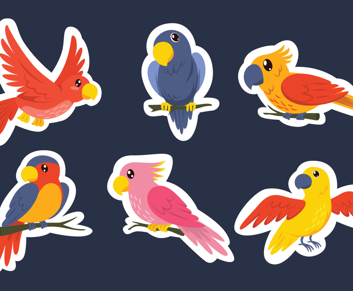 Journal Template Bird Sticker Collection