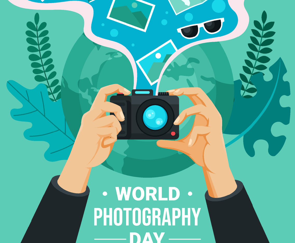 Hands Taking A Photo with Camera on World Photography Day