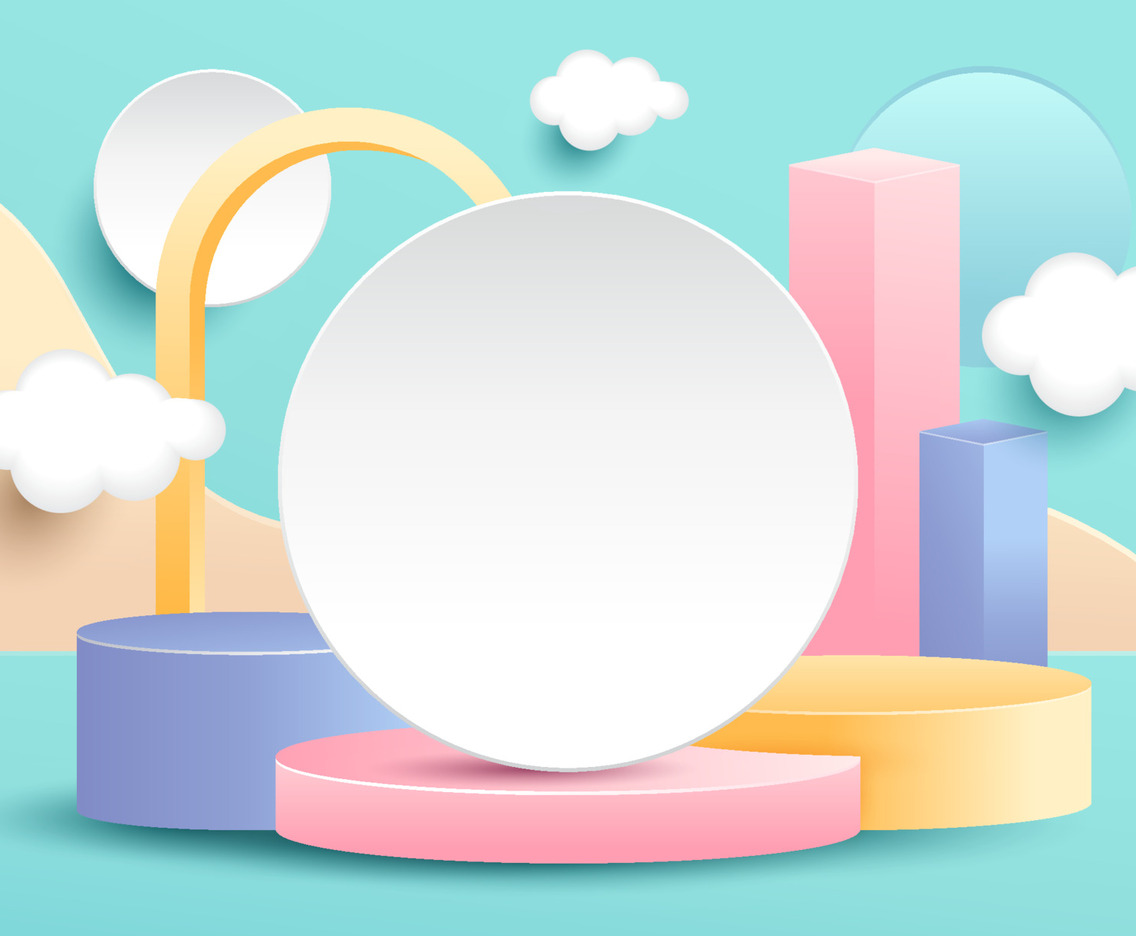 Pastel 3D Podium Background