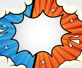 Comic Pop Art Background with Cloud