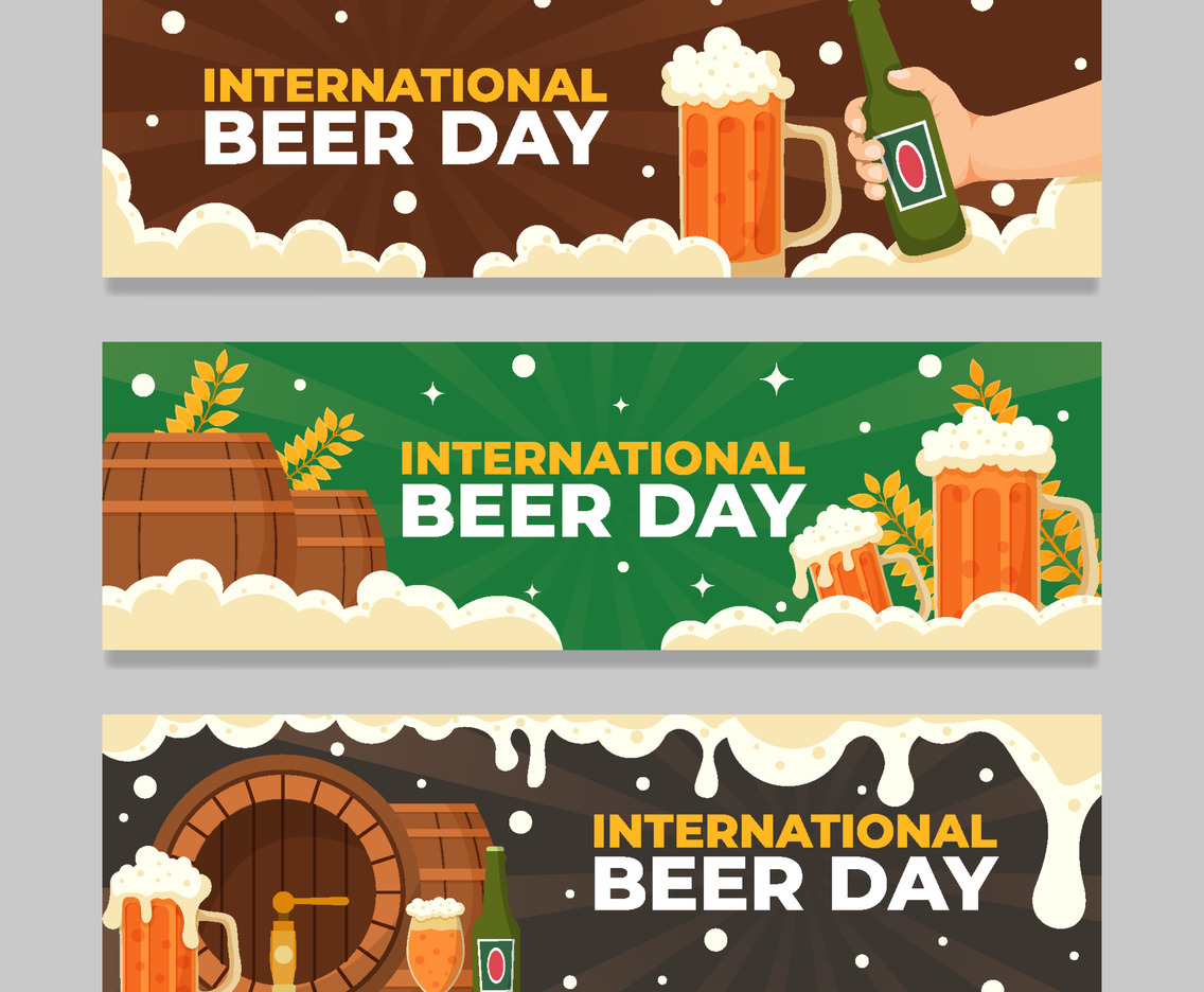 Beer Day Set Banner Template