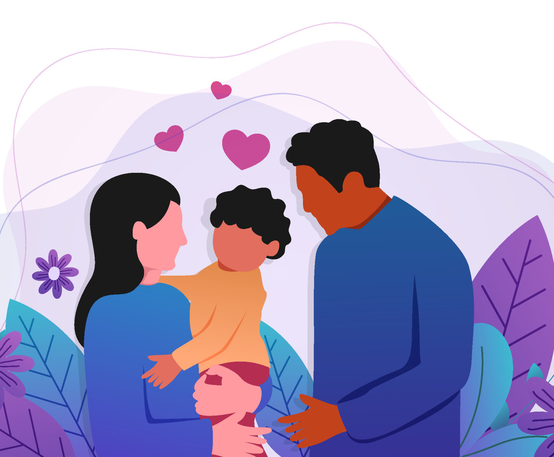 Happy Interracial Family