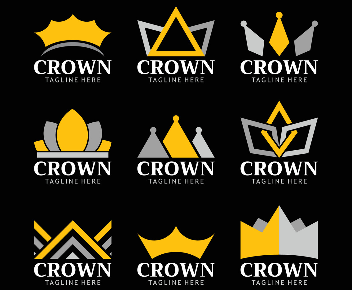 Crown Flat Color Logo Collection
