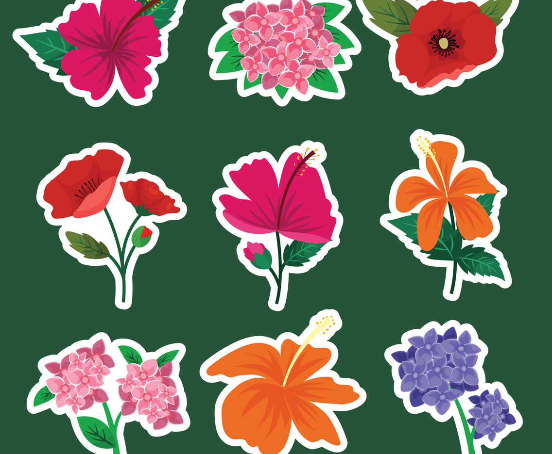 Summer Floral Sticker Collection