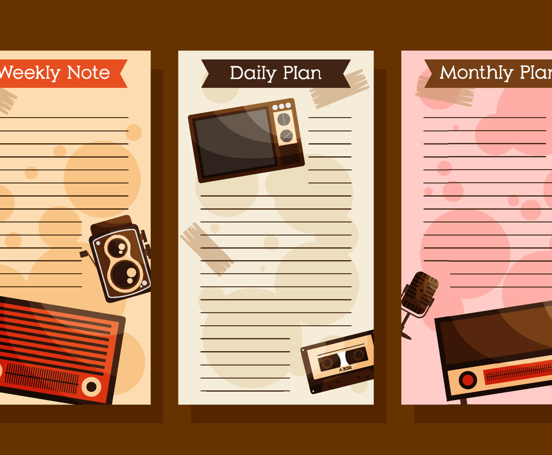 Journal Template Set Vintage Old Style Vector Art &amp; Graphics ...