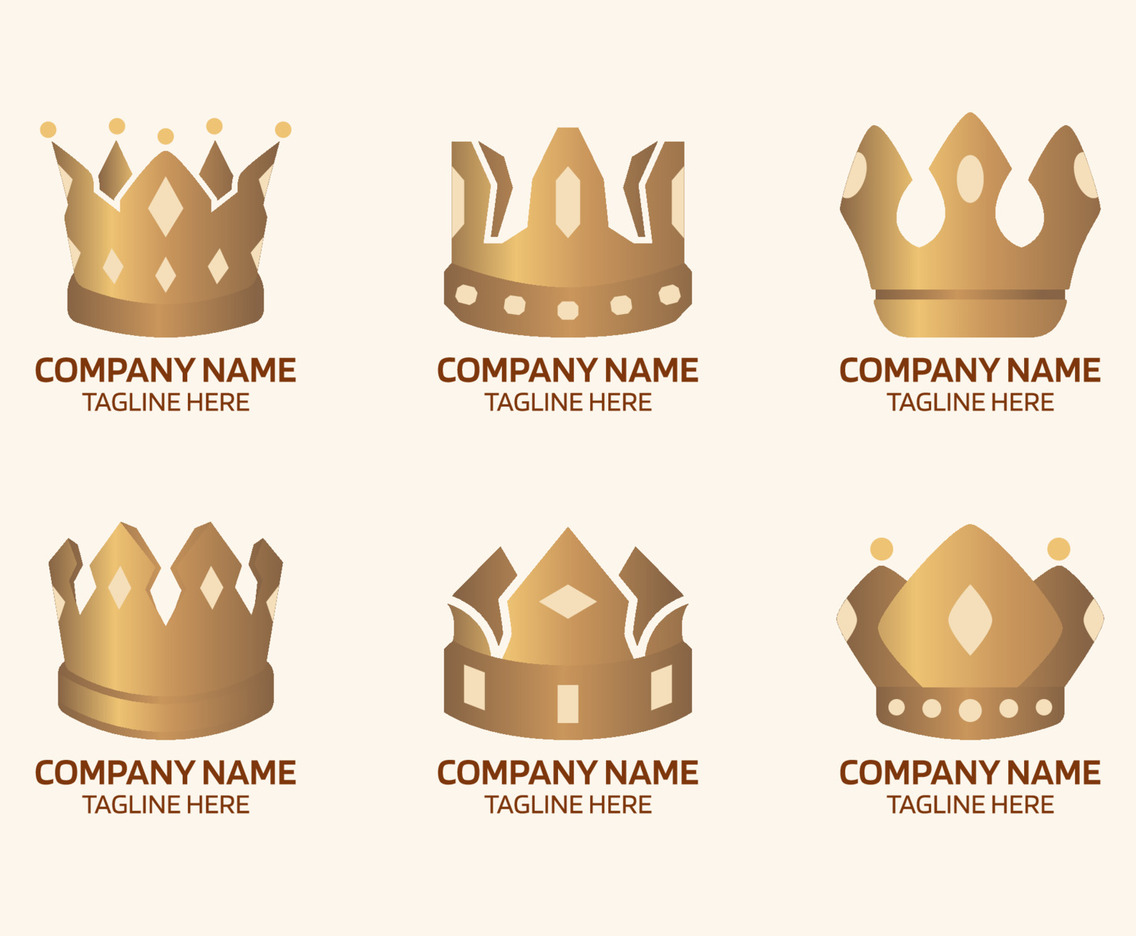 Golden Crown Logo Set