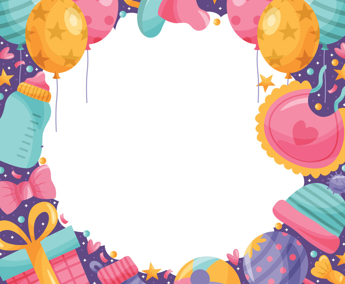 Bornday Kids Cute Colorful Element Background