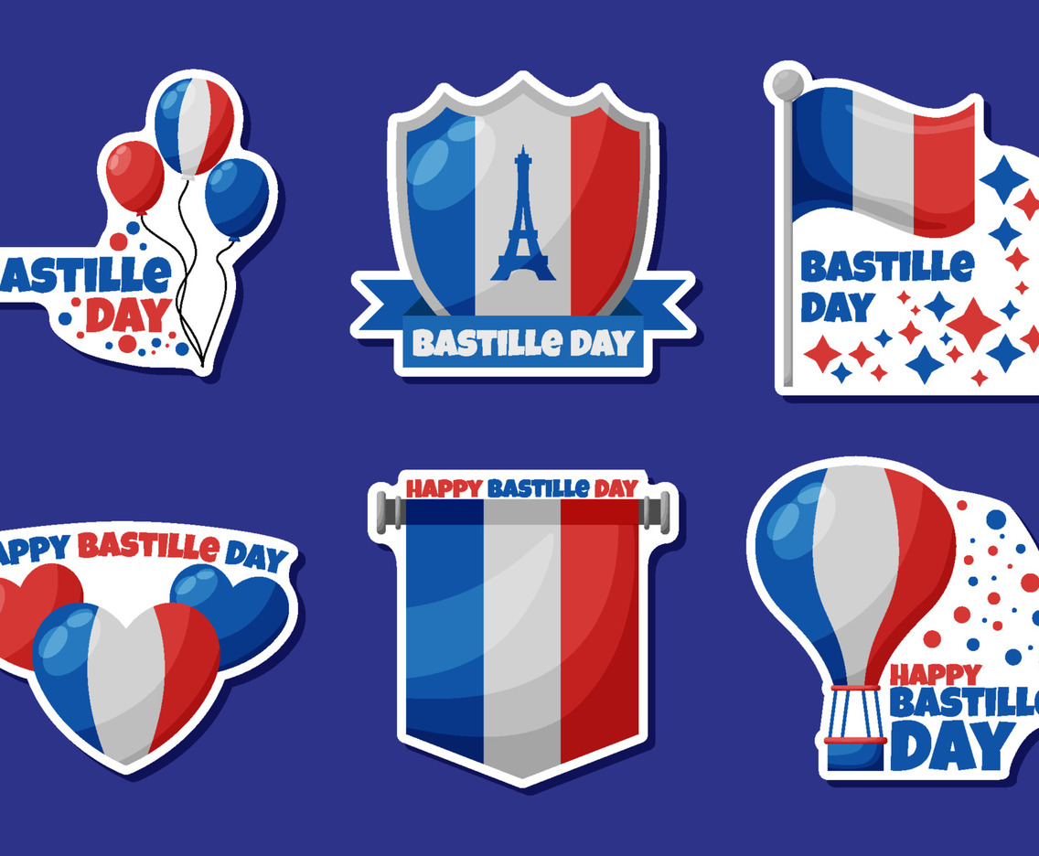 Set of Bastille Day Sticker Pack