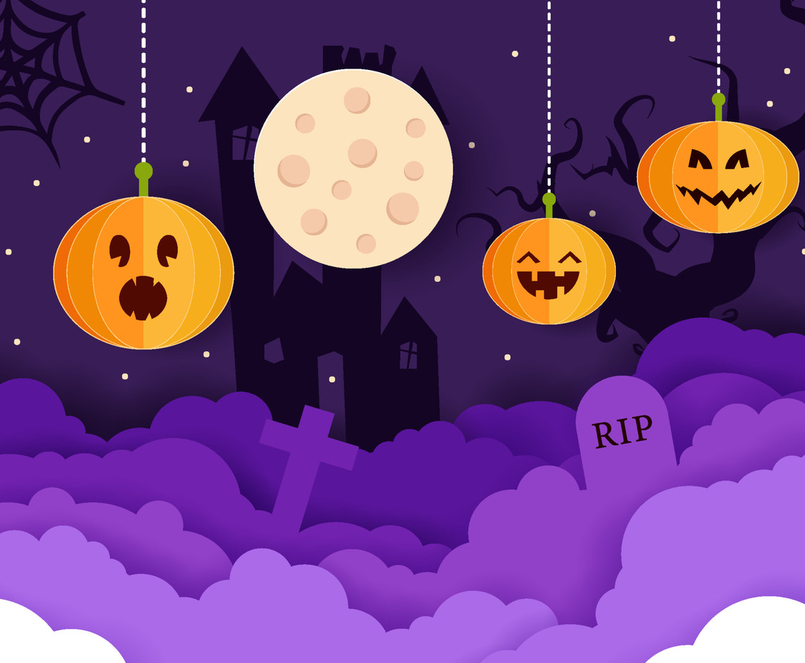 Paper Art Of Happy Halloween