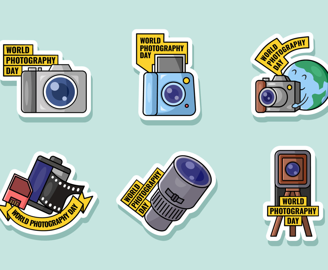 World Photography Day Sticker Collection