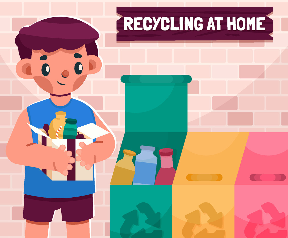 Recycling Plastic Waste at Home Concept