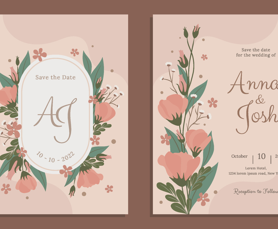 Earthy Tone Wedding Invitation