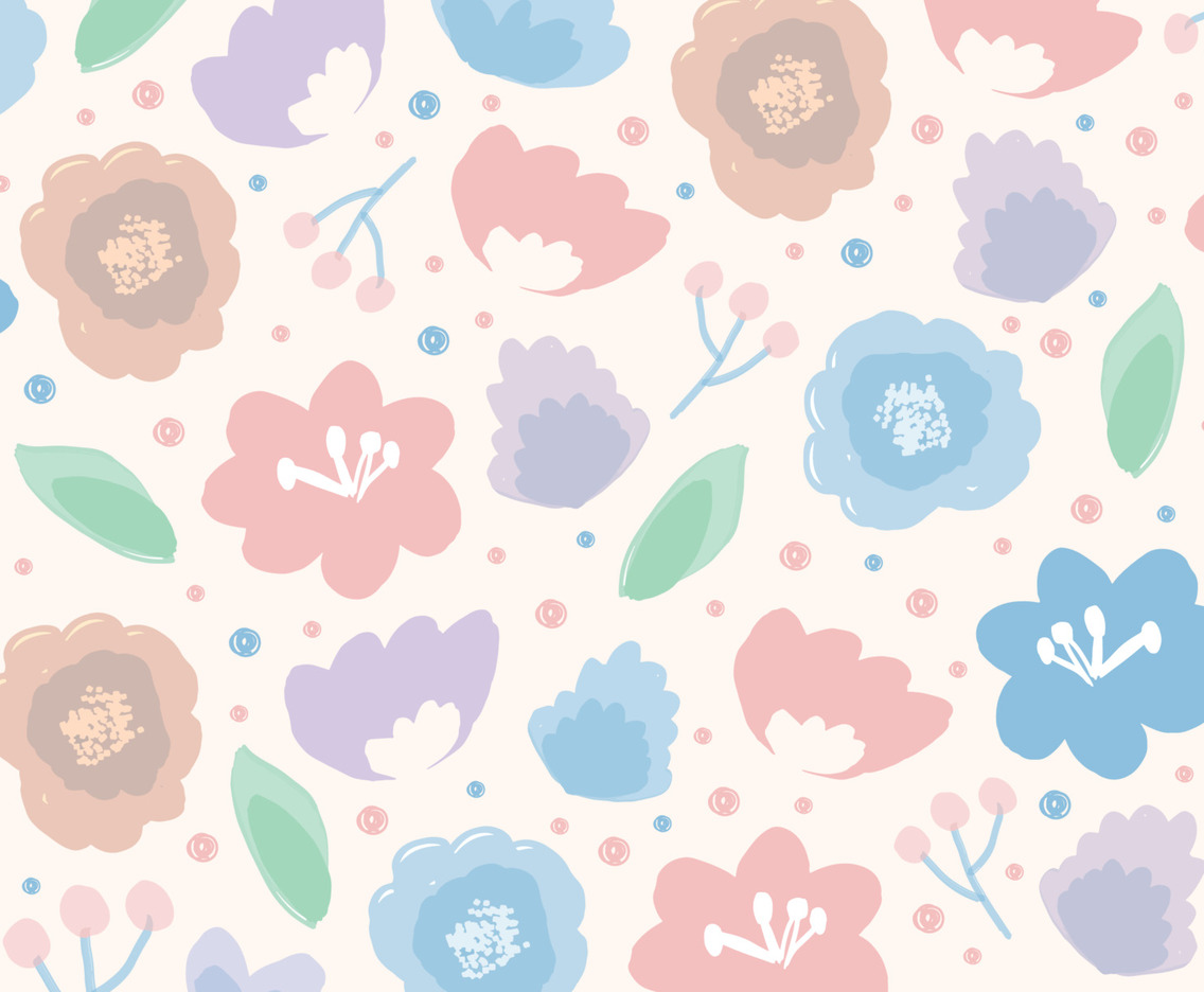 Hand Drawn Flower Pastel Background