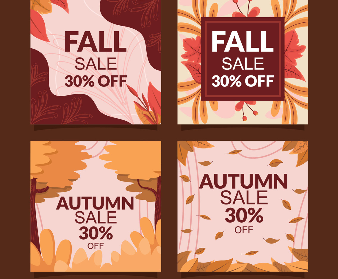 Autumn with Fallen Leaves Social Media Post