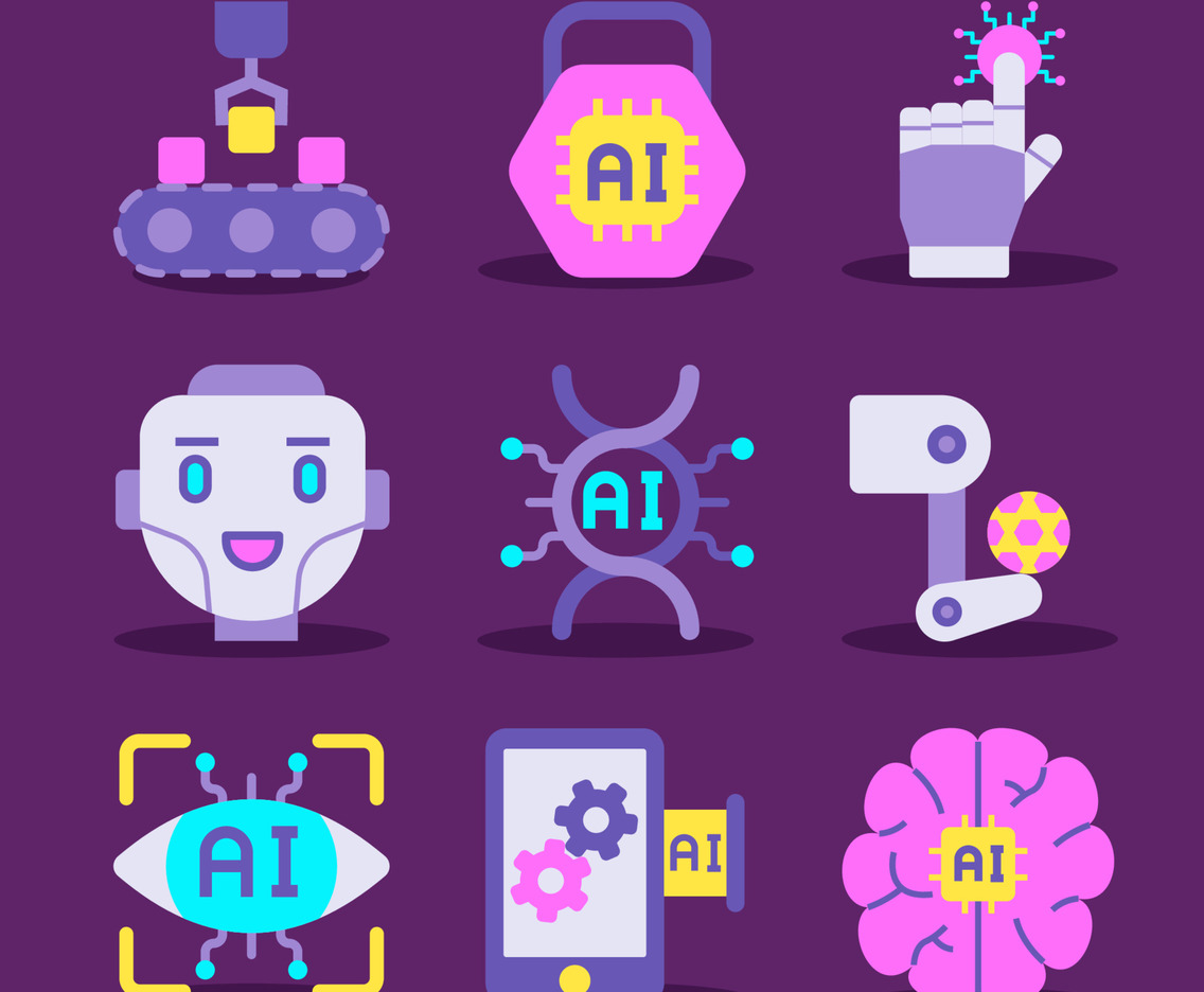 Artificial Intelligence Icons Set