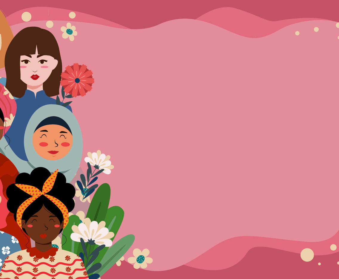 Multiracial Woman with Pink Background