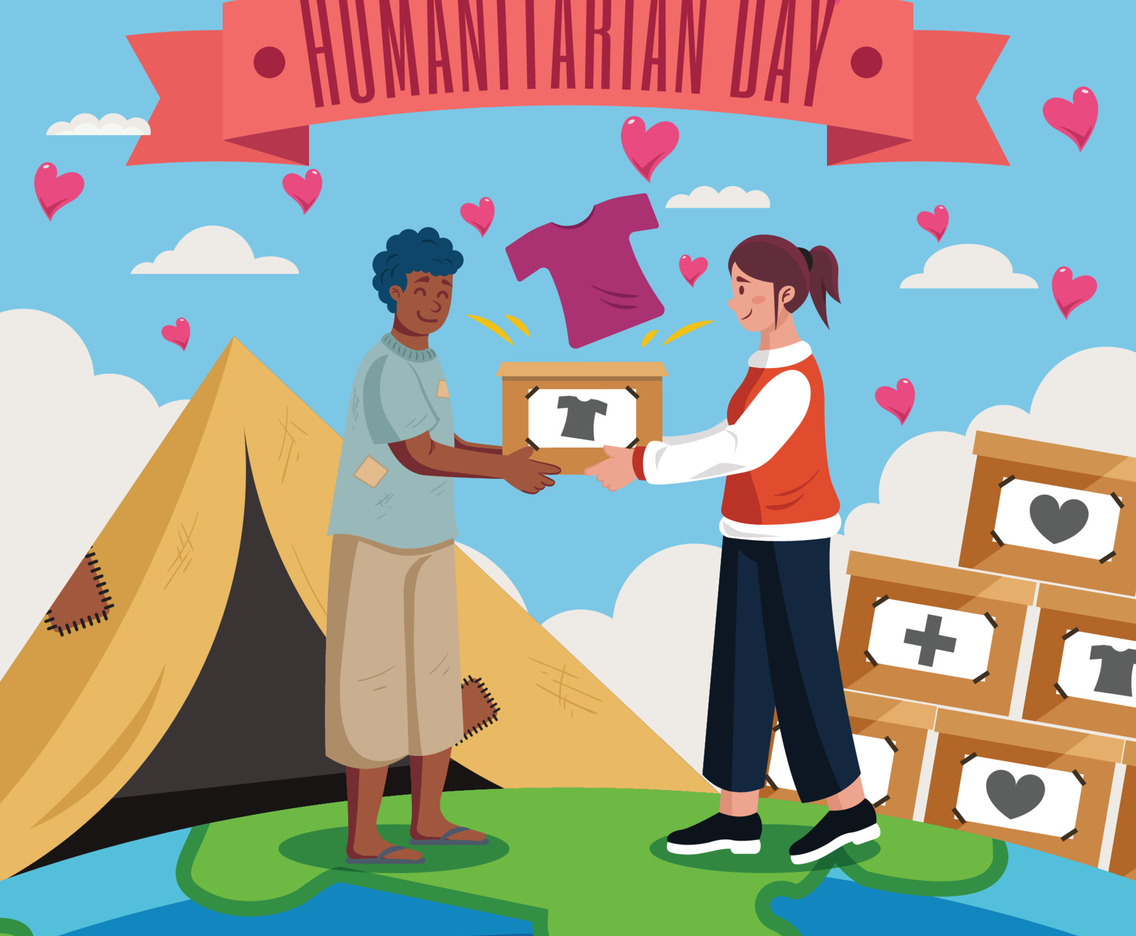 Humanitarian Day with Teenager Doing Charity