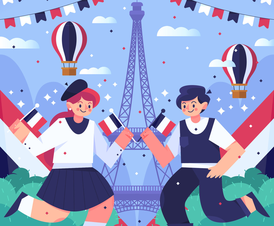 A Couple Celebrates Bastille Day