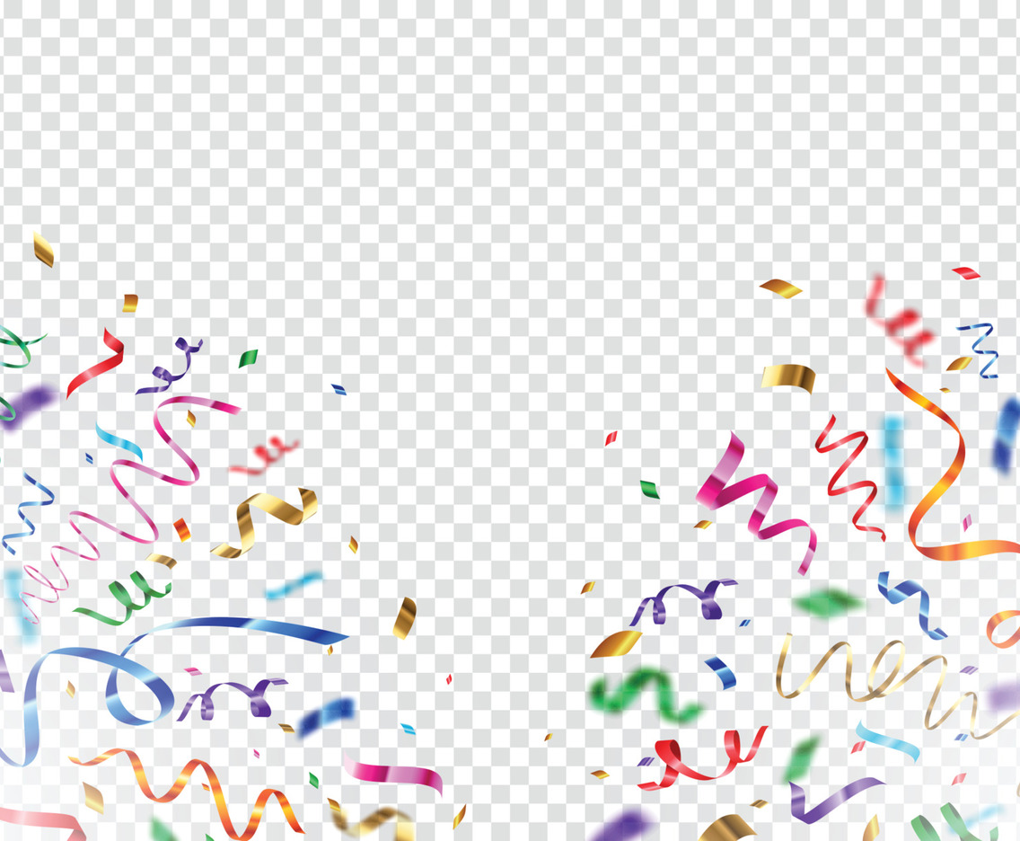 Colorful Bursting Confetti Transparent Background