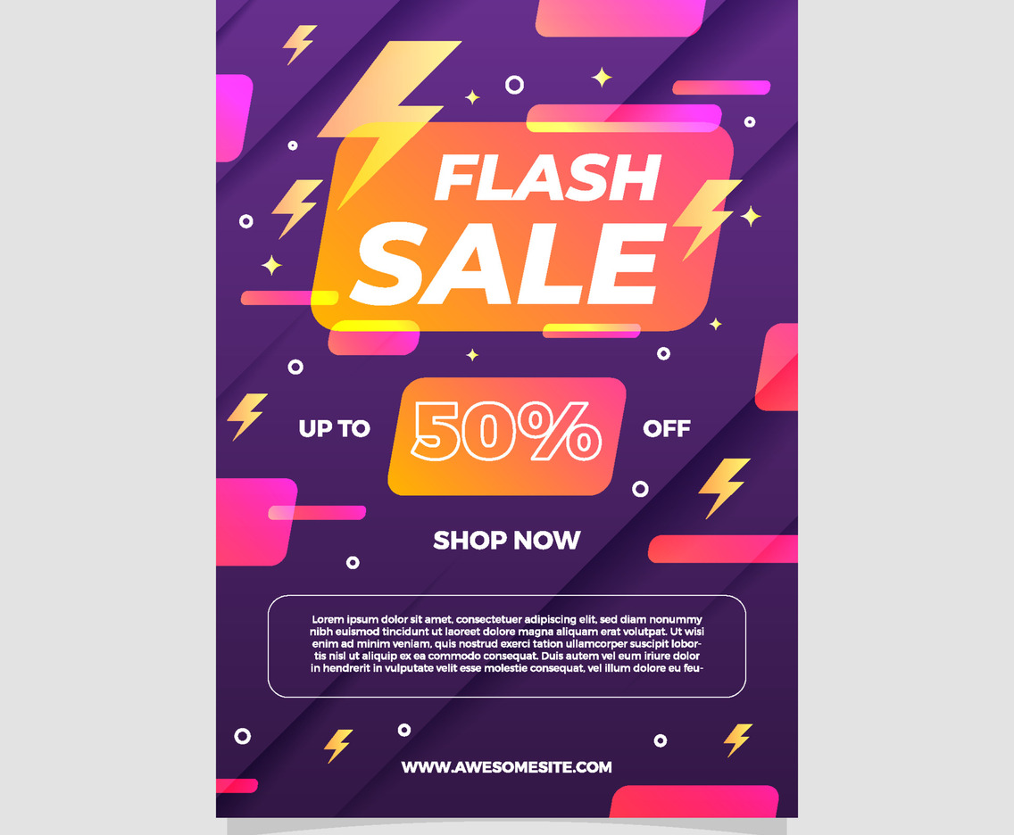 Flash Sale Gradient Poster Template