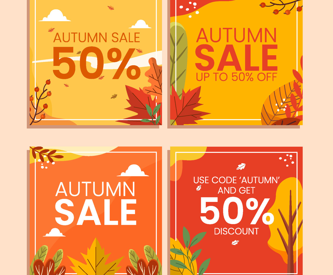 Autumn Fallen Leaves Social Media