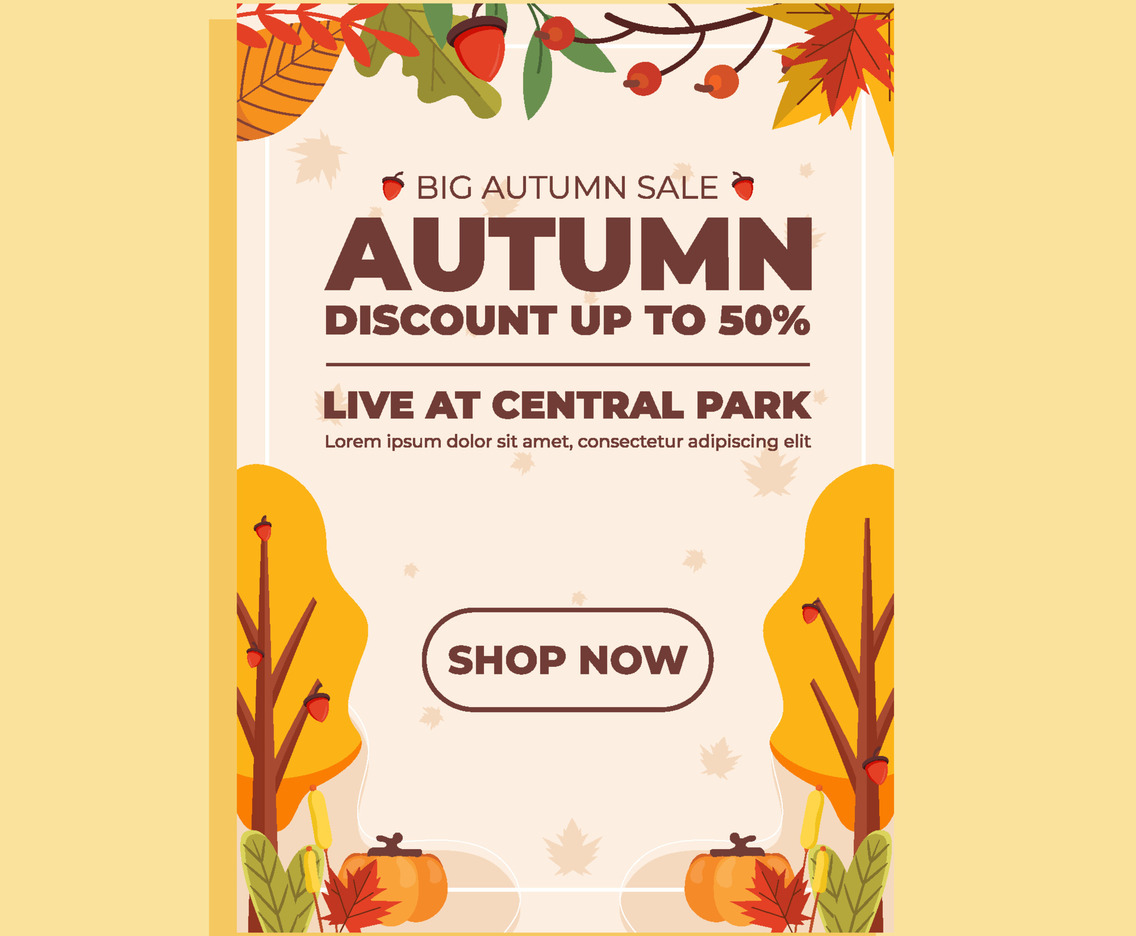 Autumn Fallen Leaves Poster