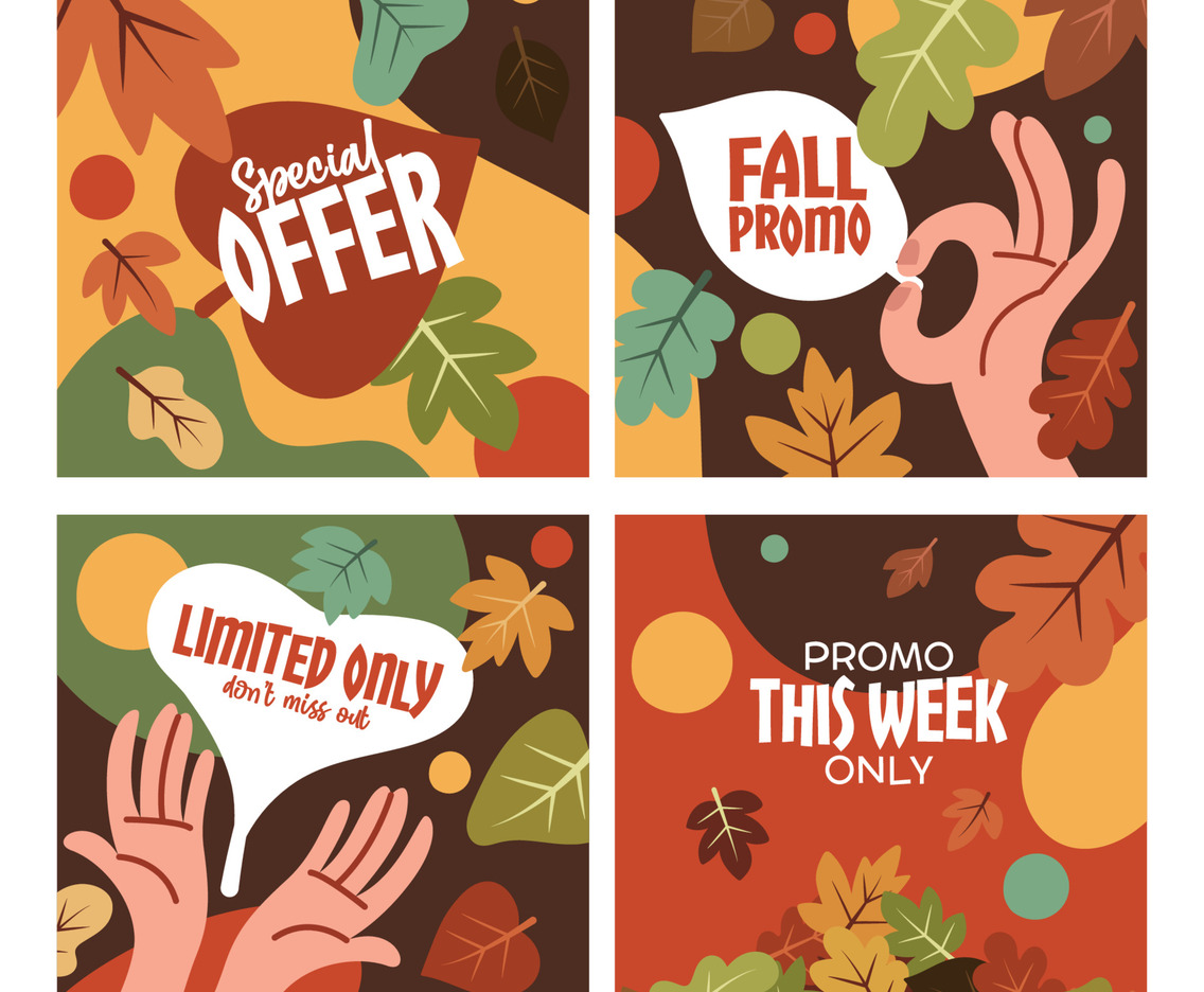 Fallen Leaves Social Media Promo Template Design