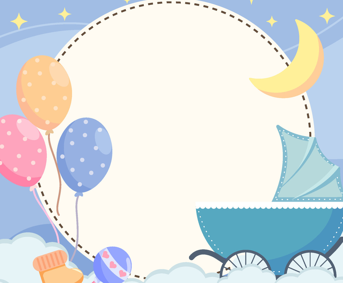 Born Day Background with Baby Stroller
