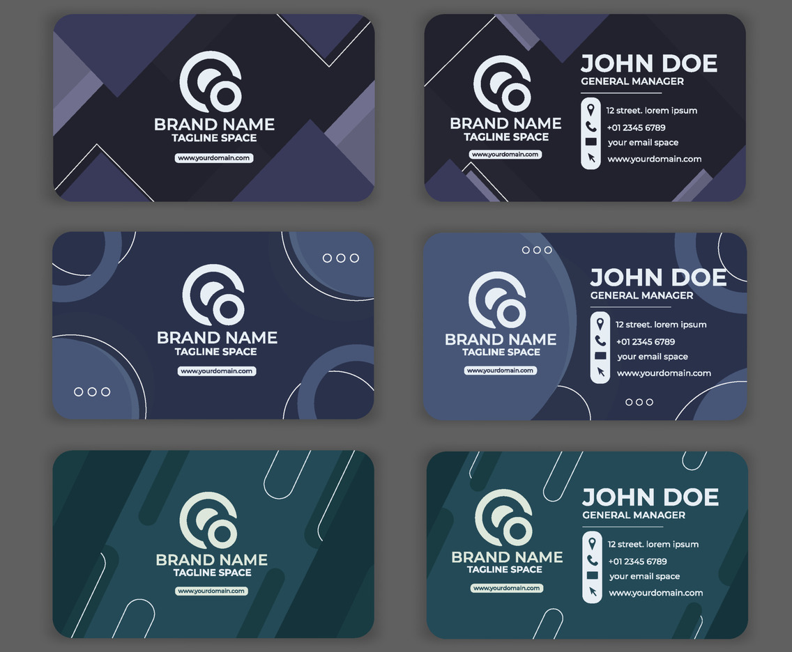 Business Card Monochromatic Flat Template