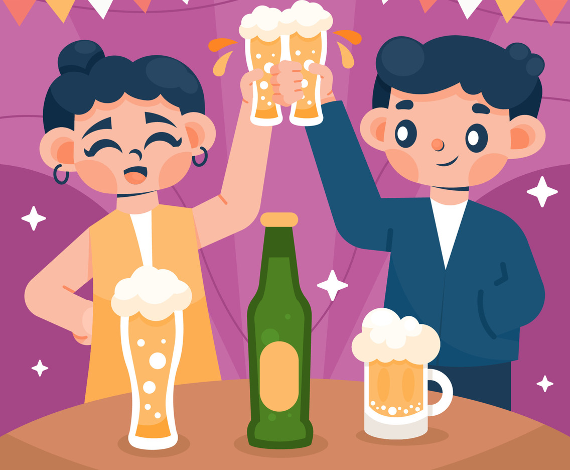 Celebrate Beer Day with Partner concept