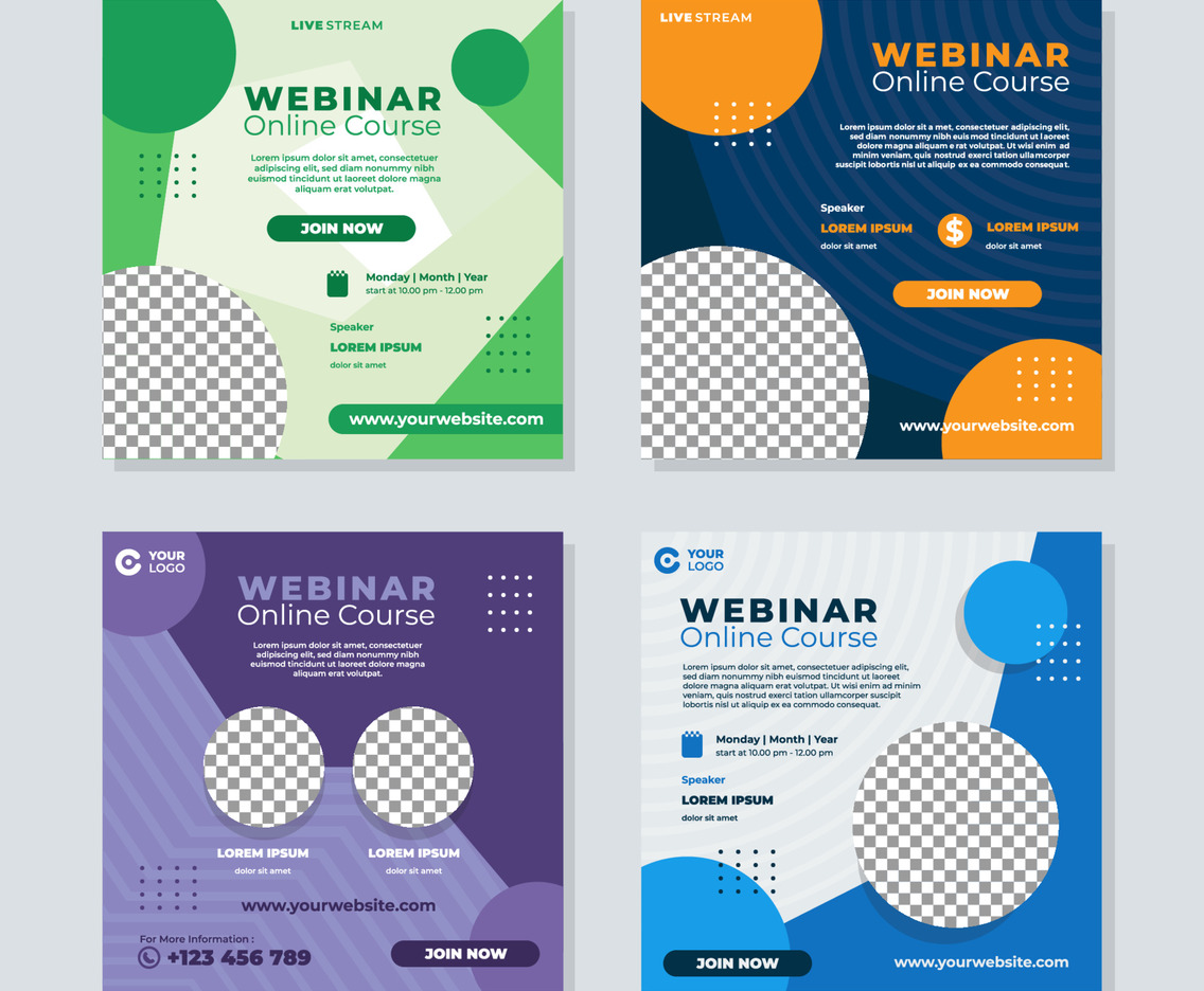 Webinar or Online Workshop Social Media Set