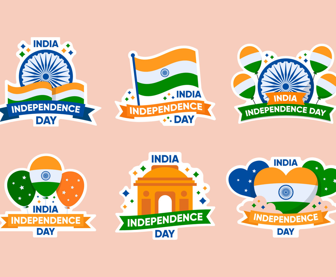 India Independence Day Stickers Collection Set