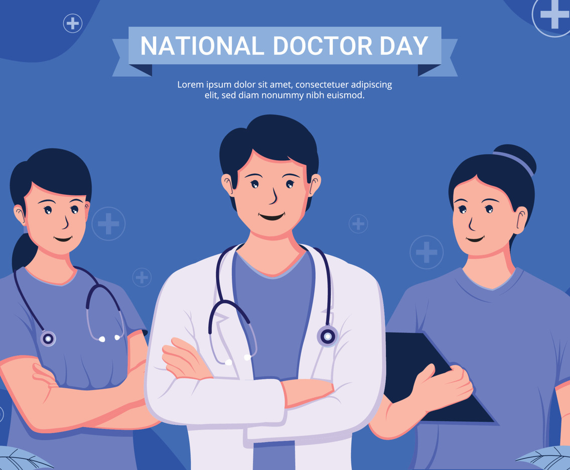 Flat Style National Doctor Day Illustration
