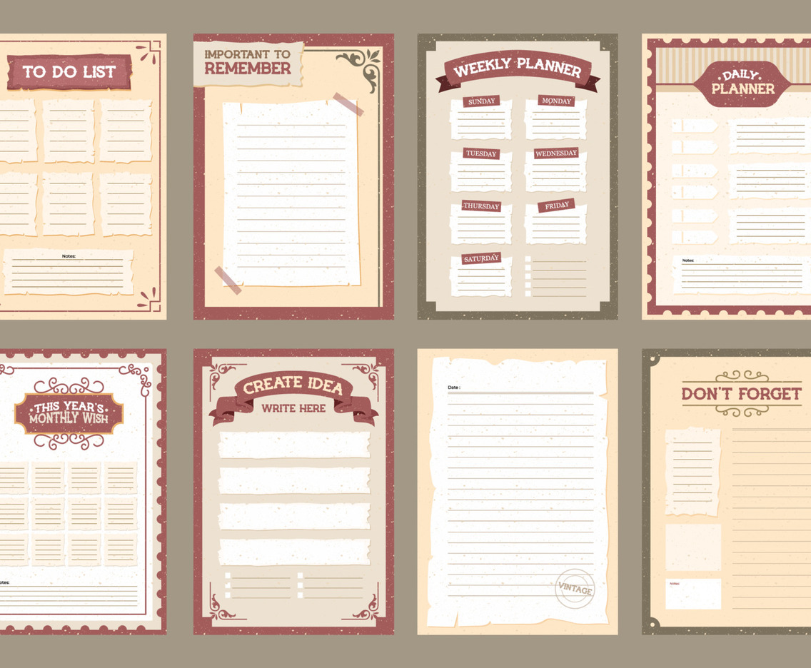 Set of Journal Vintage Page Collection