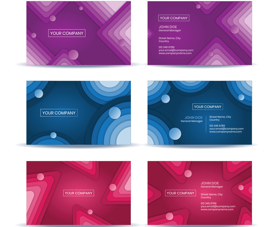 Various Geometric Papercut Business Card Template
