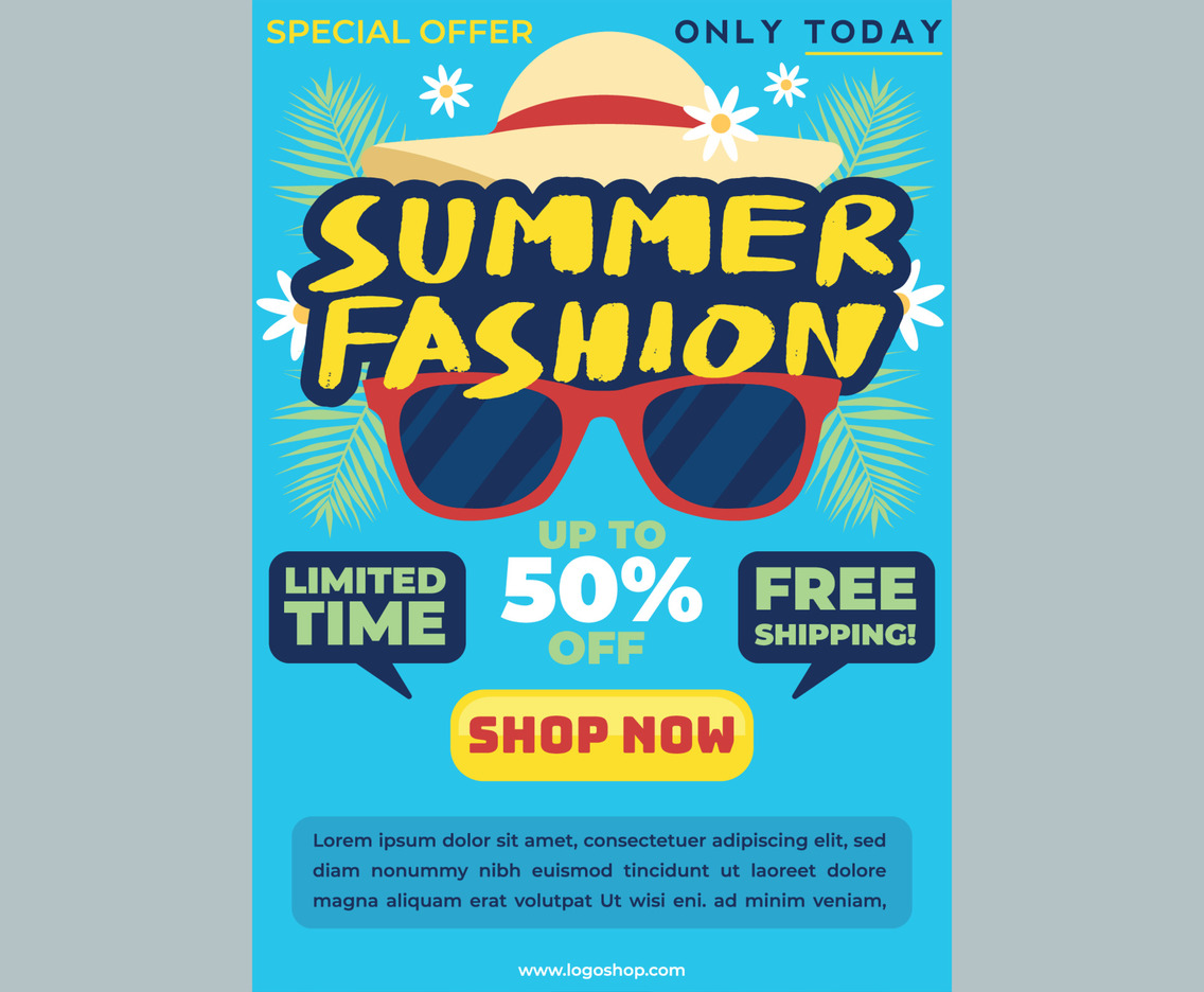 Summer Fashion Poster Template