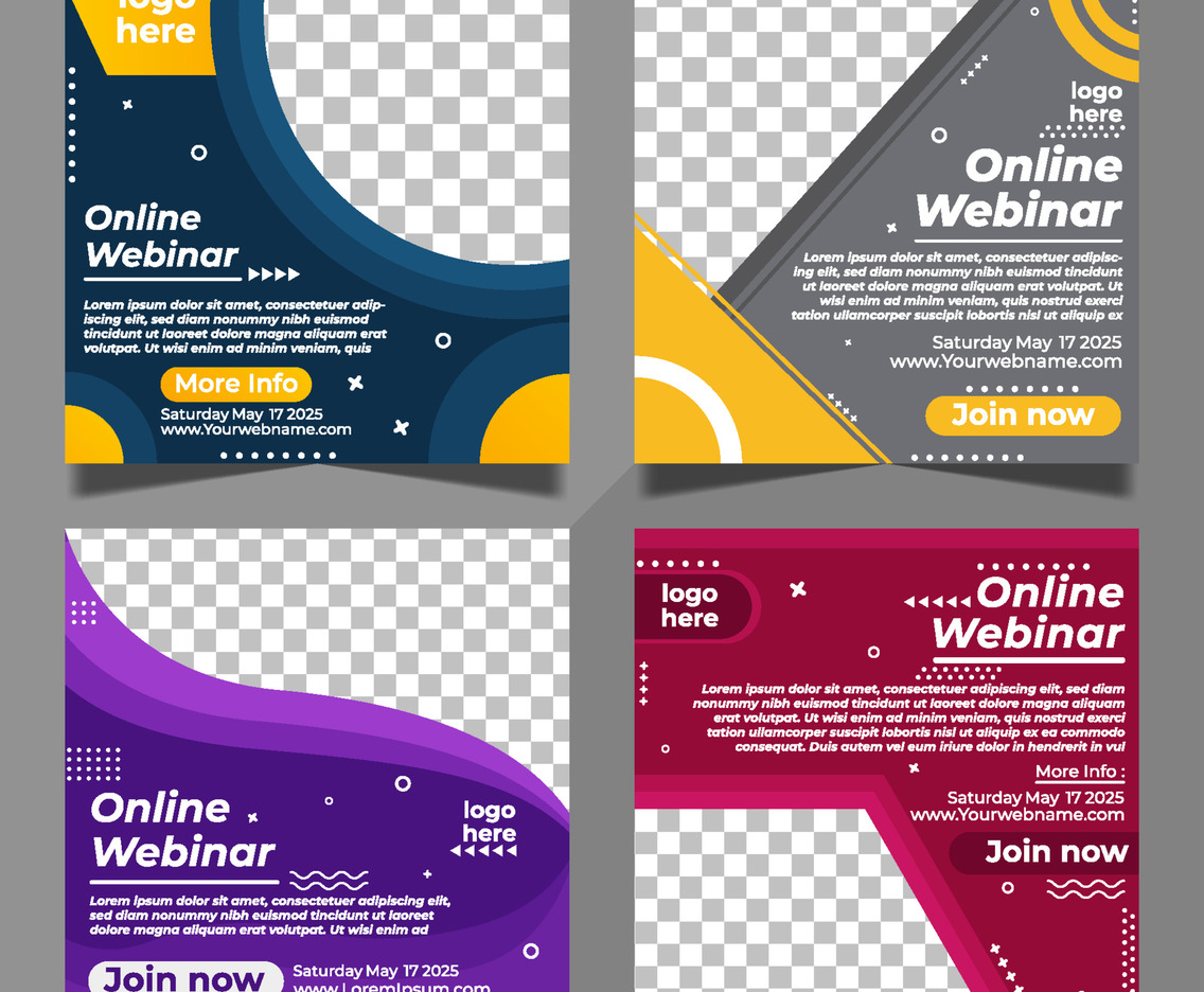Webinar Online Workshop Social Media Set