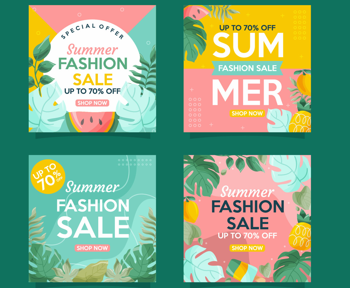 Summer Fashion Sale Social Media Post Collection