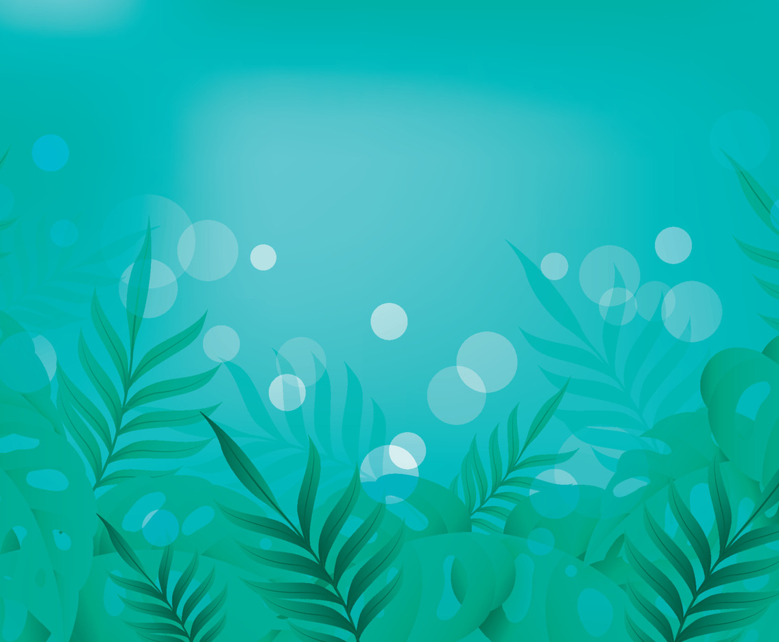 Tropical Leaves With Mint Green Colour